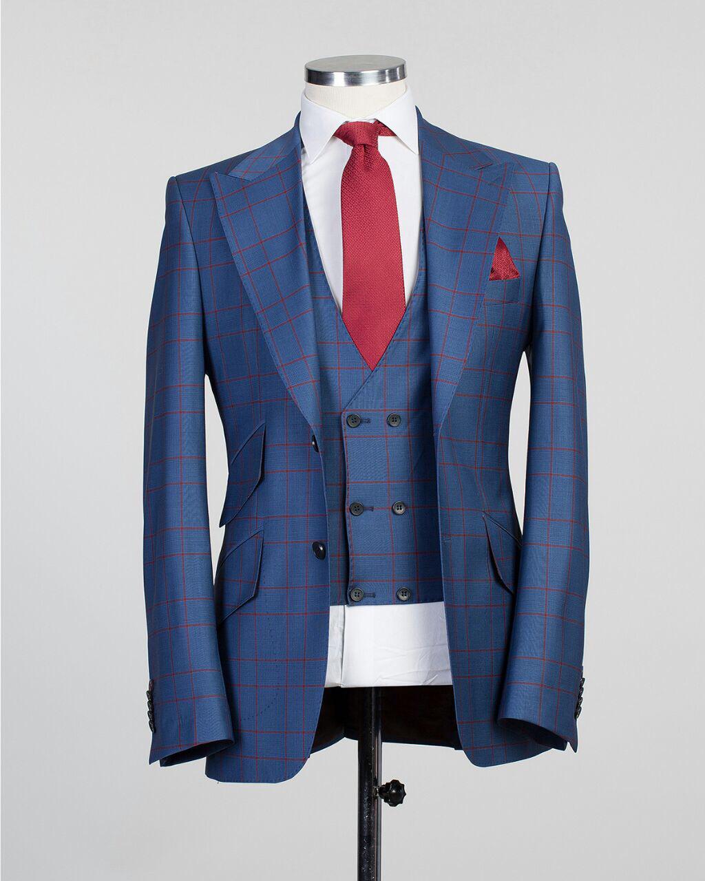 Morgan blue over windowpane check suit - Sallieu Barrie Bespoke