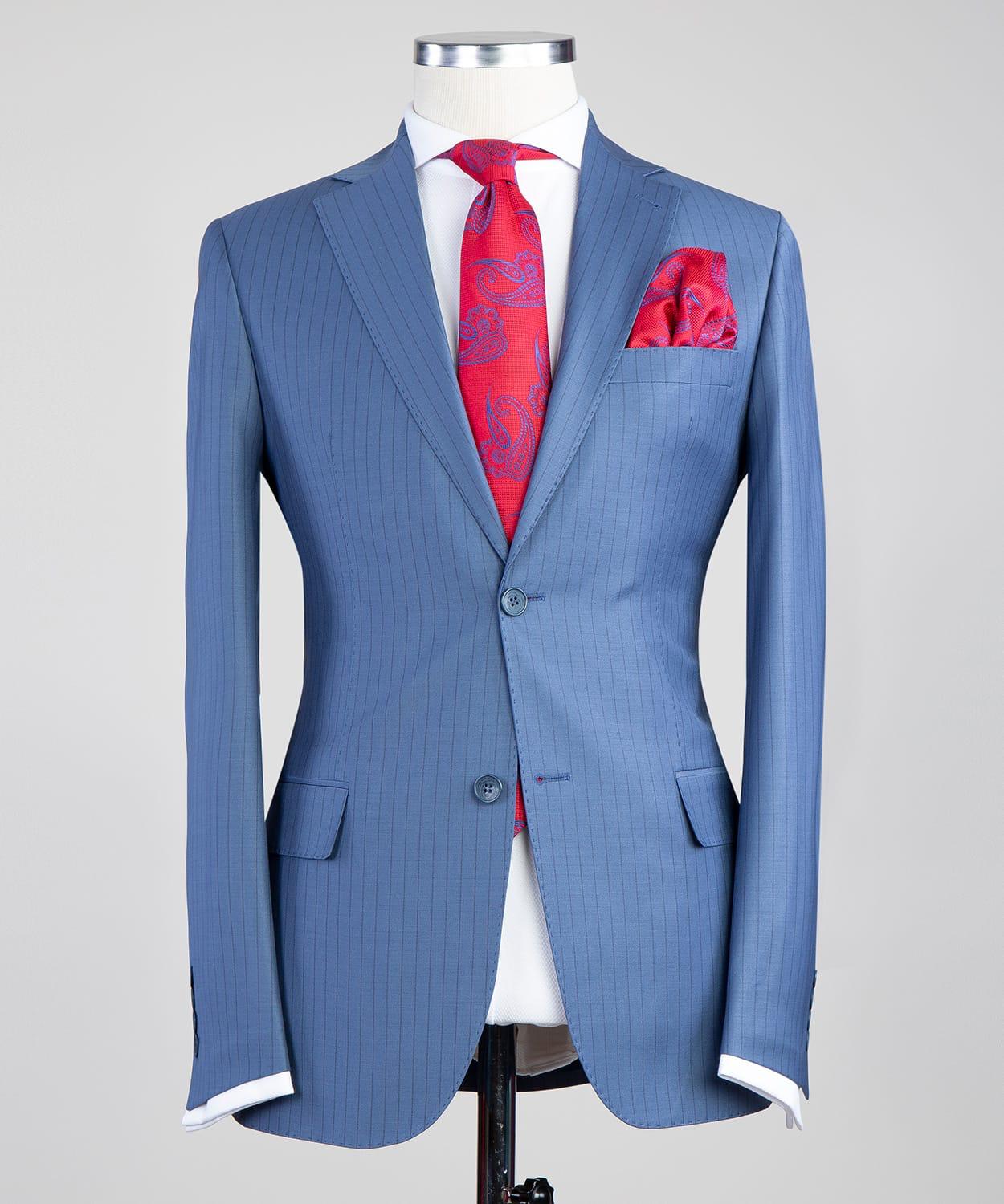 Win Red Marl Suit with black Overcheck - Sallieu Barrie Bespoke