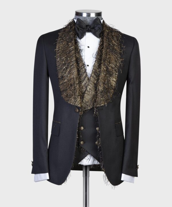 Fringed Collar Tuxedo