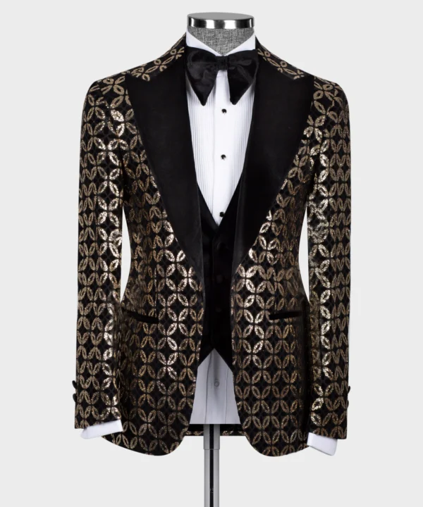 Velvet Lapeled Bronze Tuxedo