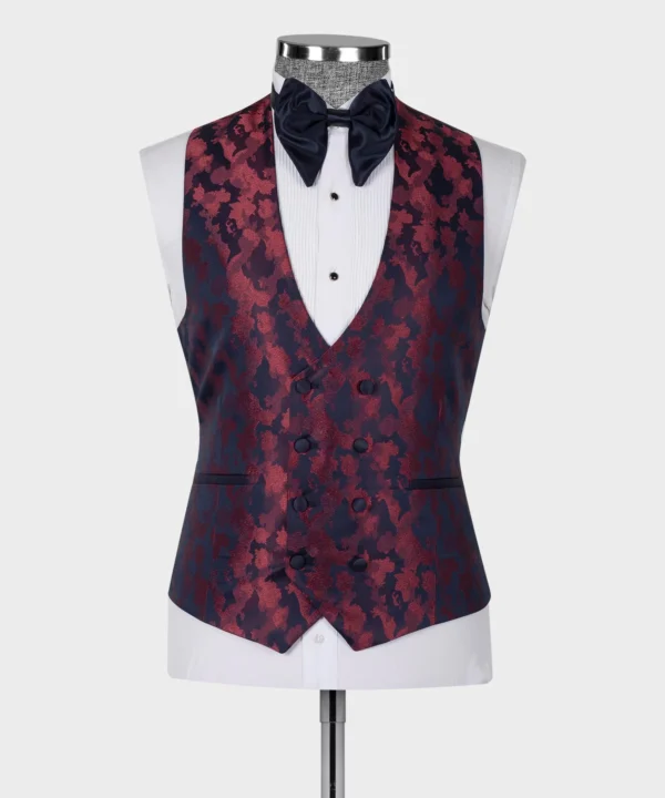 Claret Red Leopard Patterned Stone Custom Tuxedo - Image 4