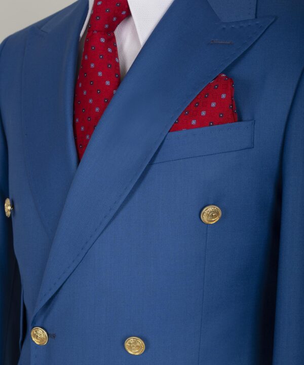 Gold Six Button Brown Double Breasted Suit - Image 3