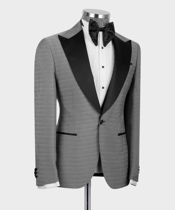 BLACK SATIN COLLAR GRAY TUXEDO - Image 3