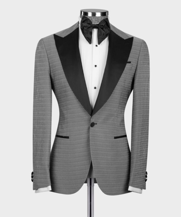 BLACK SATIN COLLAR GRAY TUXEDO - Image 2