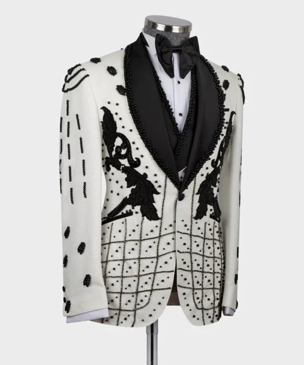 Crystal Stone Special White Tuxedo - Image 3