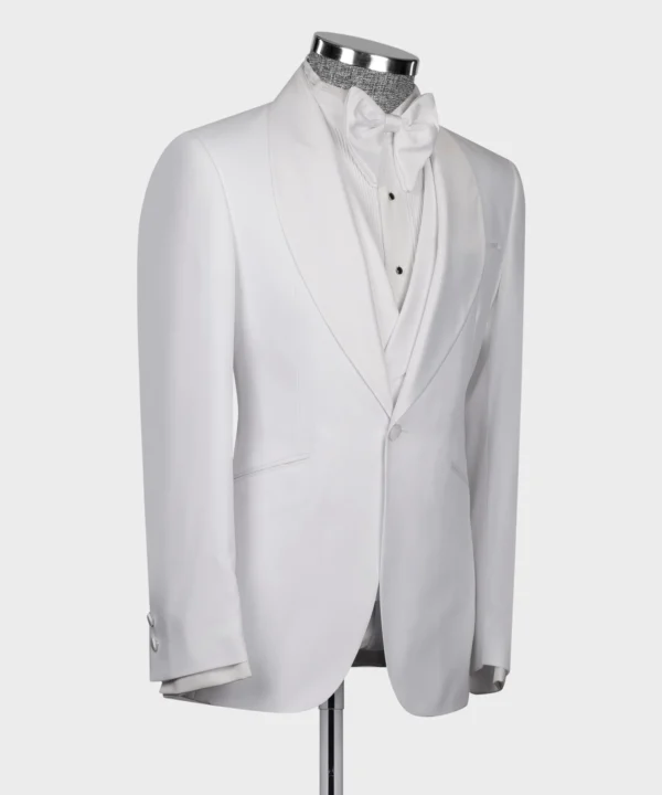 White Stain Collar White Tuxedo - Image 3