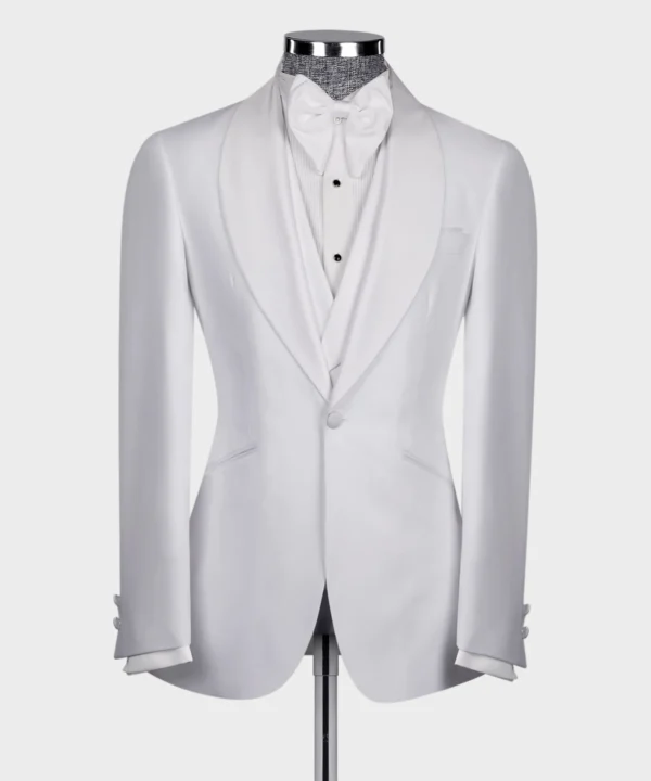 White Stain Collar White Tuxedo - Image 2