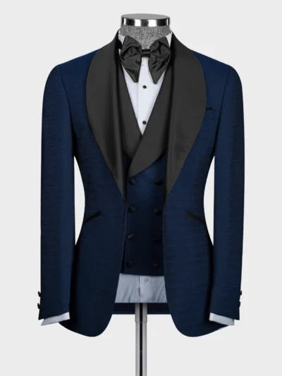 Black Stain Collar Blue Tuxedo