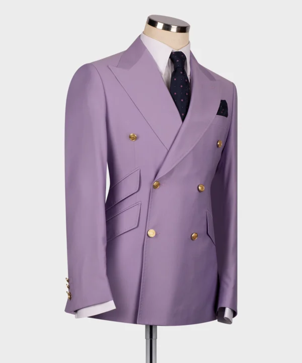 Double Breasted Gold Button Men’s Suit - Image 2