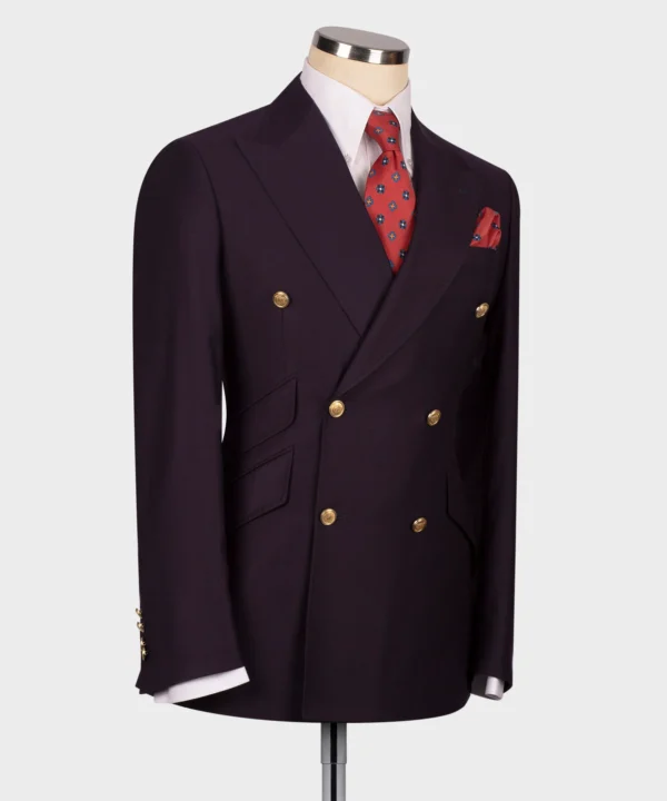 Double Breasted Gold Button Men’s Suit - Image 2