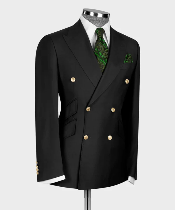 Double Breasted Gold Button Men’s Suit - Image 2