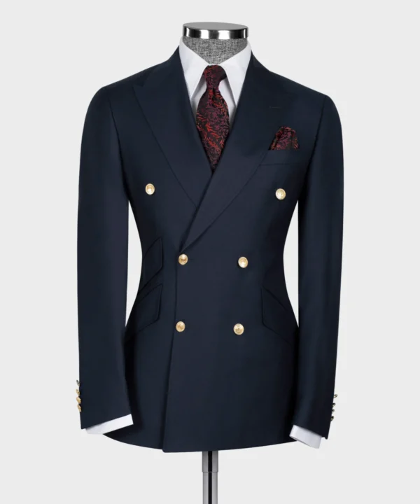 Double Breasted Gold Button Men’s Suit