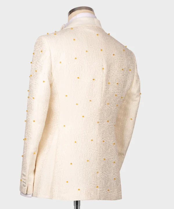 Flower Patterned Cream - Gold Tuxedo - Image 4