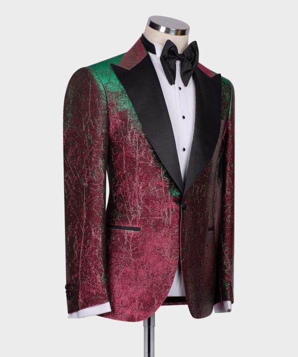 Herringbone Pattern Red - Green Tuxedo - Image 3