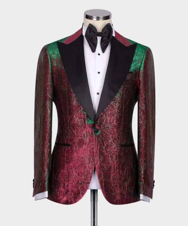 Herringbone Pattern Red - Green Tuxedo - Image 2