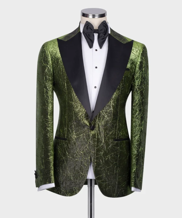 Herringbone Pattern Green Tuxedo - Image 3