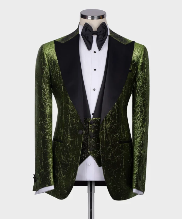 Herringbone Pattern Green Tuxedo