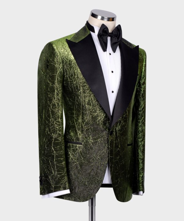 Herringbone Pattern Green Tuxedo - Image 2