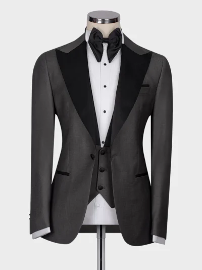 Black Collar Classic Gray Tuxedo