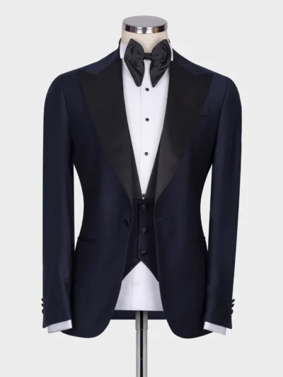 Black Collar Classic Dark Blue Tuxedo