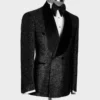 Black Velvet Collar Glitter Tuxedo - Image 2