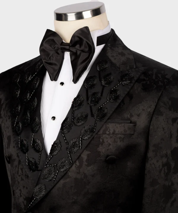 Black Patterned Custom Tuxedo - Image 3