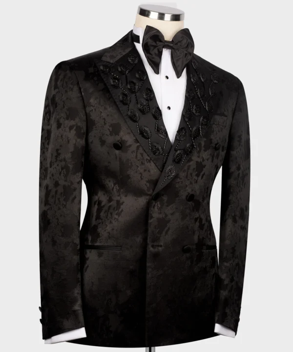 Black Patterned Custom Tuxedo - Image 2