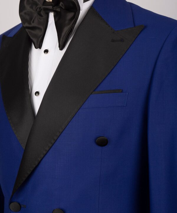 Black Satin Collar Blue Classic Tuxedo - Image 3