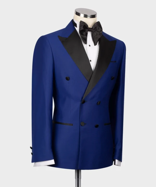 Black Satin Collar Blue Classic Tuxedo - Image 2