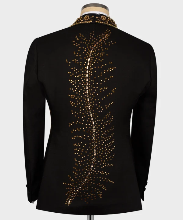 Royal Style Gold Stone Embroidered Tuxedo - Image 5