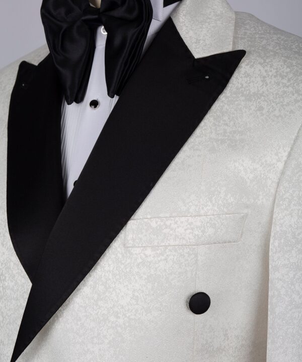 BLACK SATIN COLLAR WHITE PATTERNED TUXEDOS - Image 3