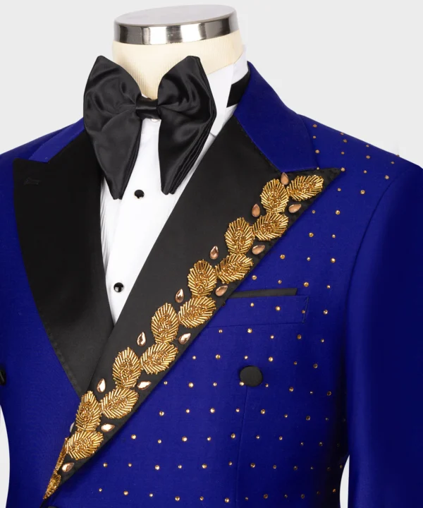 Blue Patterned Custom Desing Tuxedo - Image 3