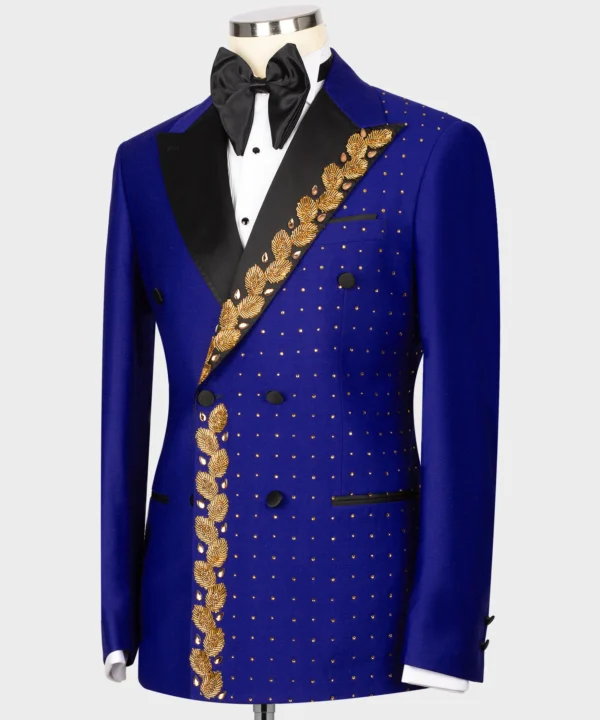 Blue Patterned Custom Desing Tuxedo - Image 2