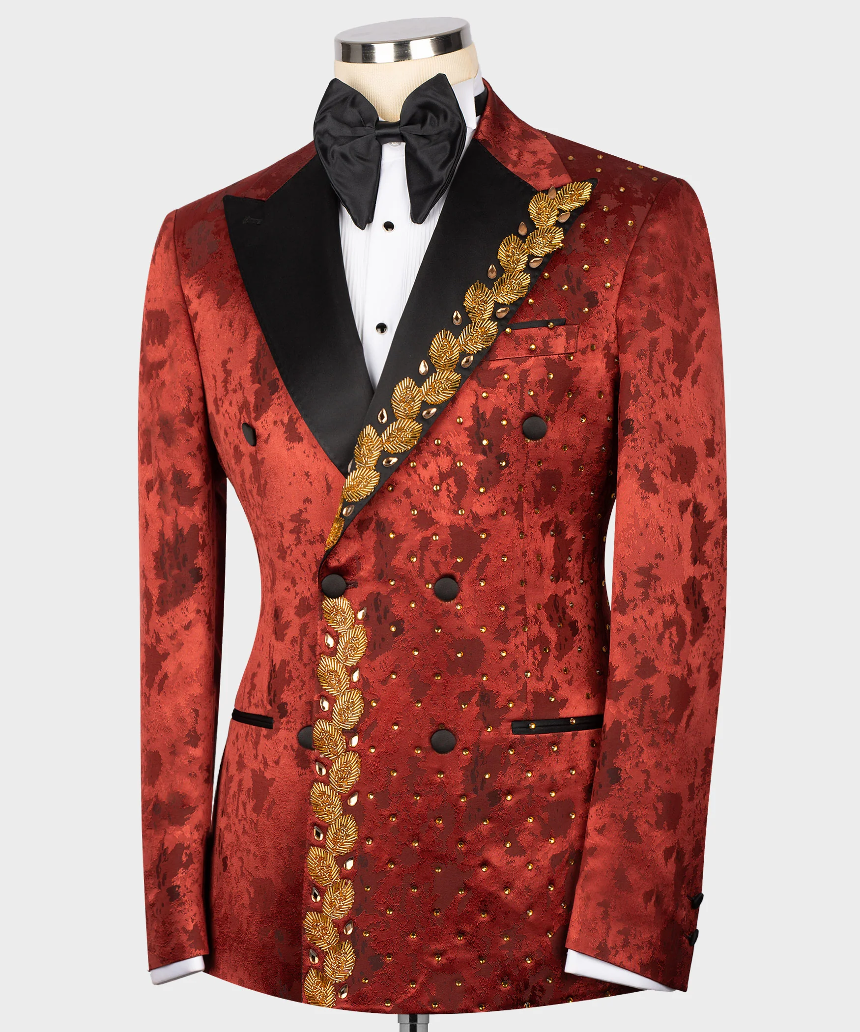 Red Patterned Custom Desing Tuxedo - Image 2