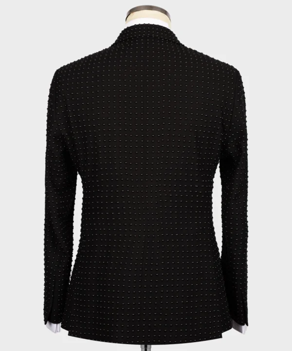 Black All Black Stone Embroidered Tuxedo - Image 3