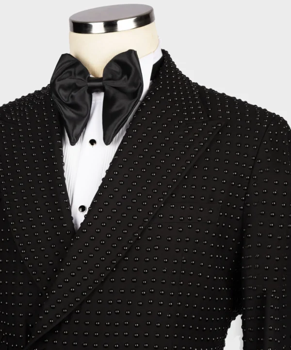 Black All Black Stone Embroidered Tuxedo - Image 2