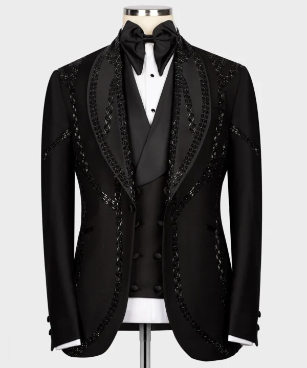 Black Stone Embroidered Tuxedo