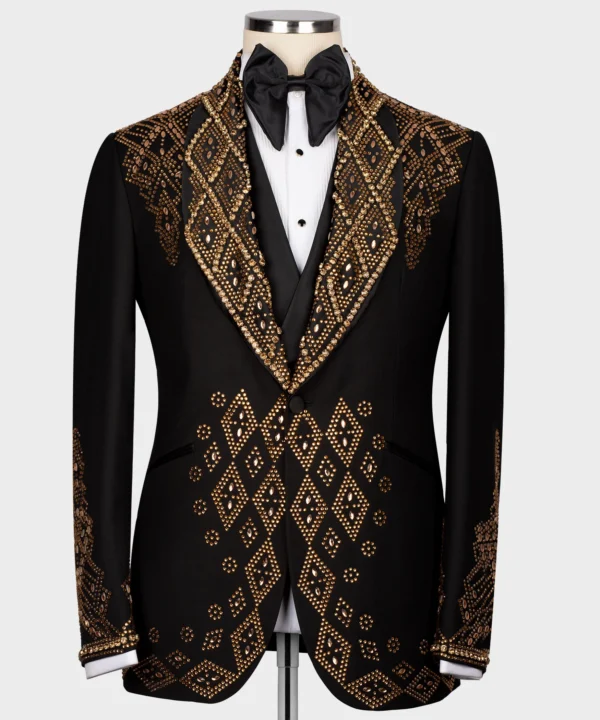 Gold Stone Embroidered Custom Desing Tuxedo