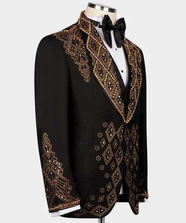 Gold Stone Embroidered Custom Desing Tuxedo - Image 2