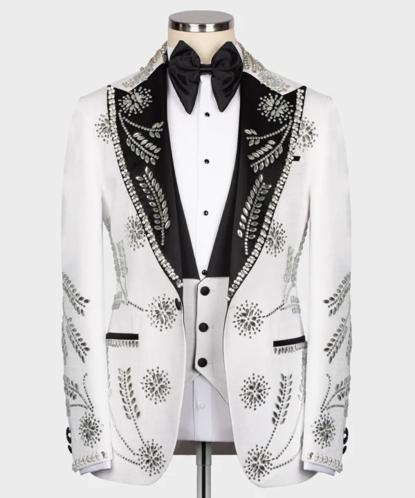 WHITE SİLVER STONE TUXEDOS