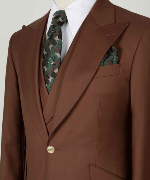 Classic Vest Suit Dark Green - Gold Button - Image 4