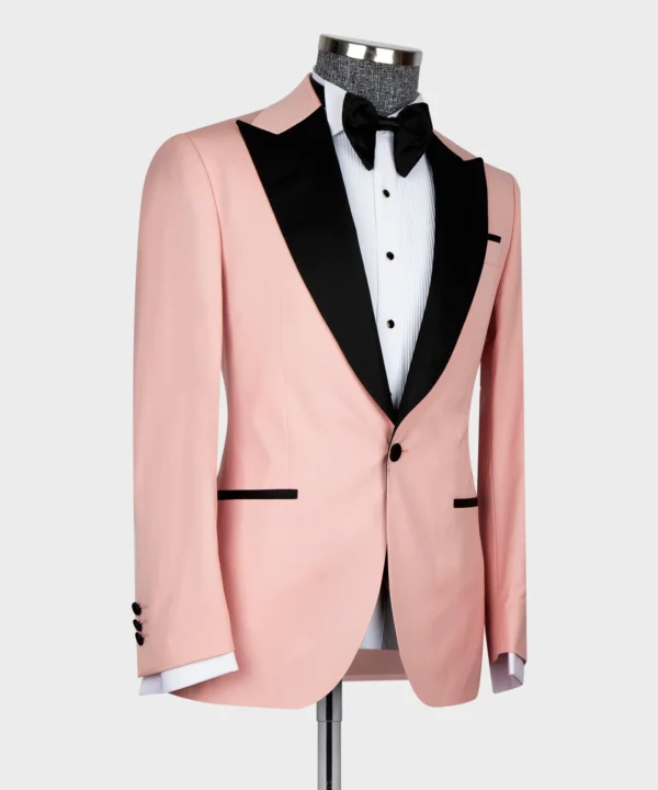 Pink – Black lapeled Tuxedo - Image 3