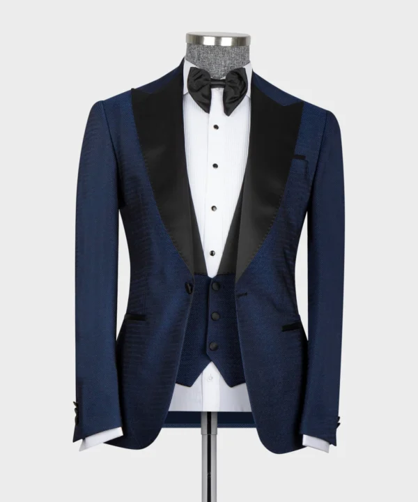 Navy Blue – Black Lapeled Tuxedo