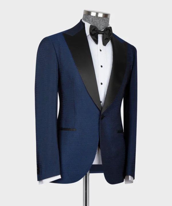 Navy Blue – Black Lapeled Tuxedo - Image 3