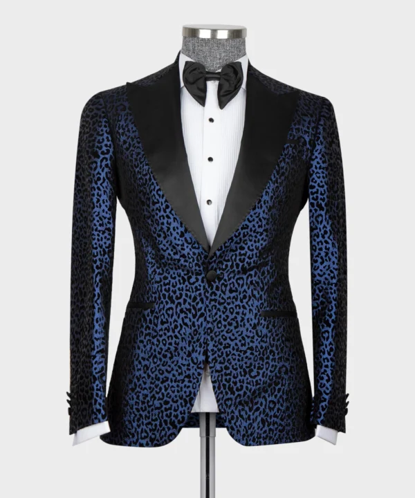 Leopard Print Tuxedo Blue-Black - Image 2