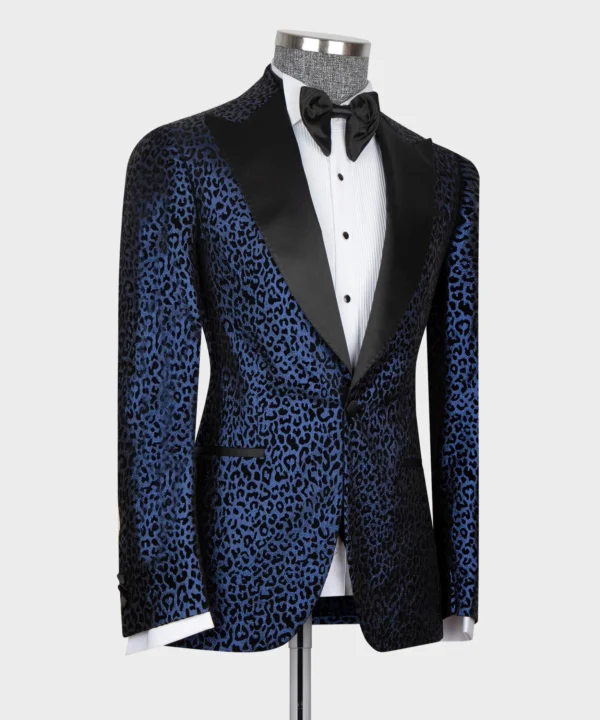 Leopard Print Tuxedo Blue-Black - Image 3