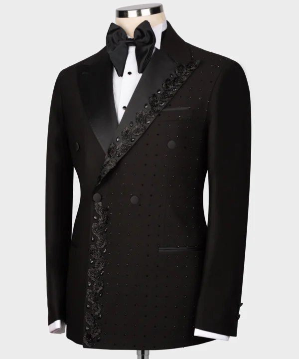 Black Patterned Custom Desing Tuxedo - Image 2