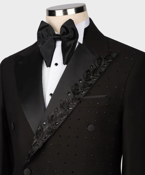 Black Patterned Custom Desing Tuxedo - Image 3