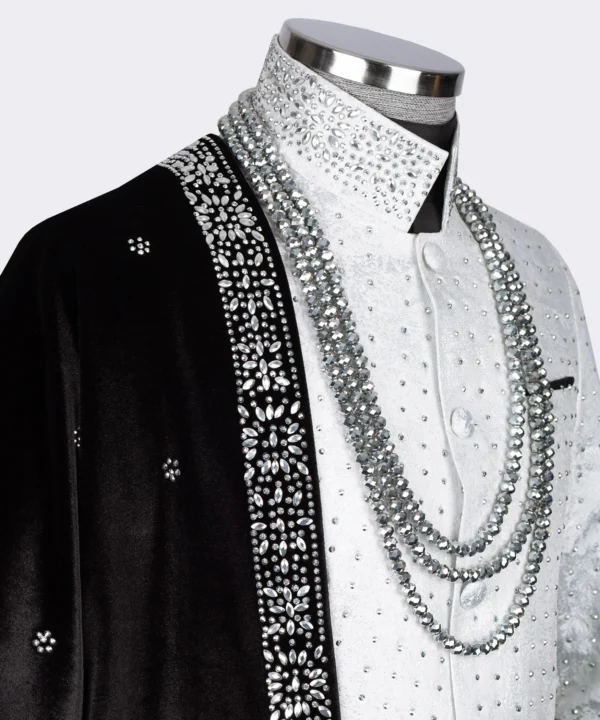 White Jacket with a Long Stone and Necklace - Image 3