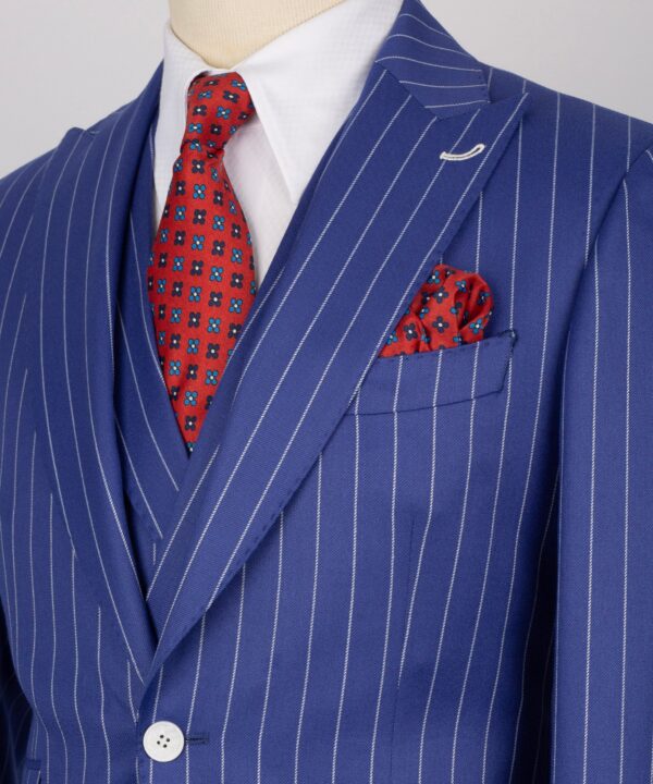 Striped Vest Suit - Navy Blue - Image 4